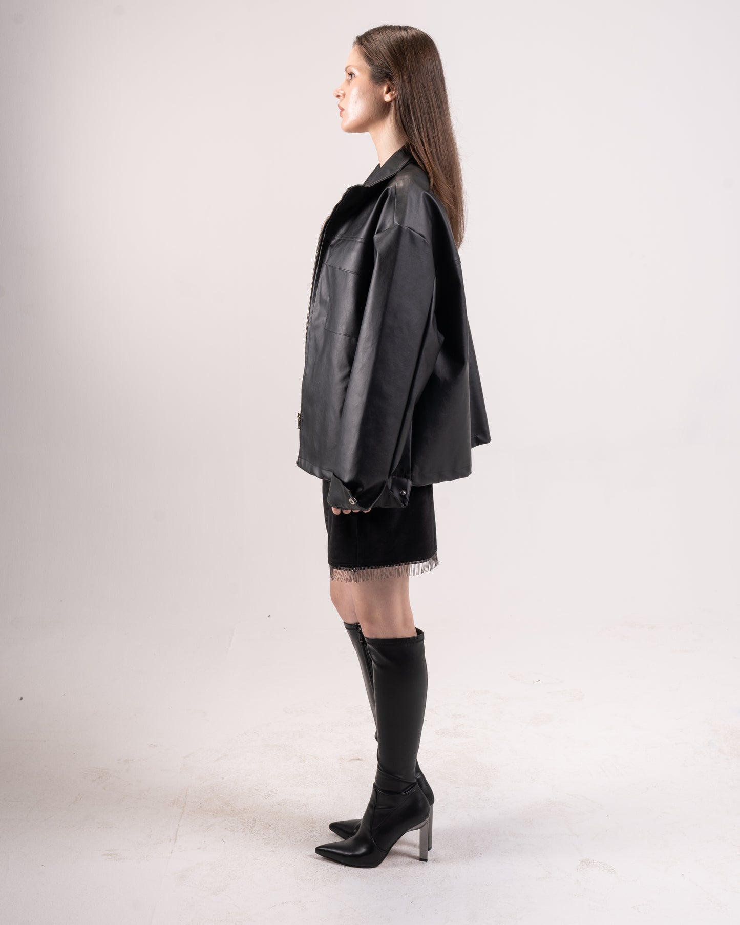 Black leather jacket