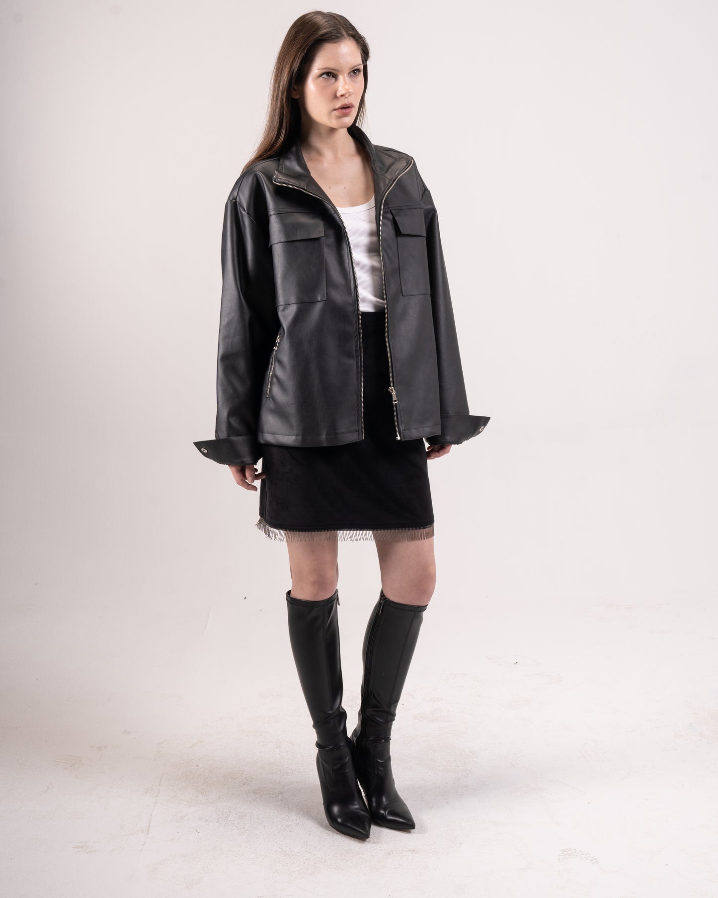 Black leather jacket