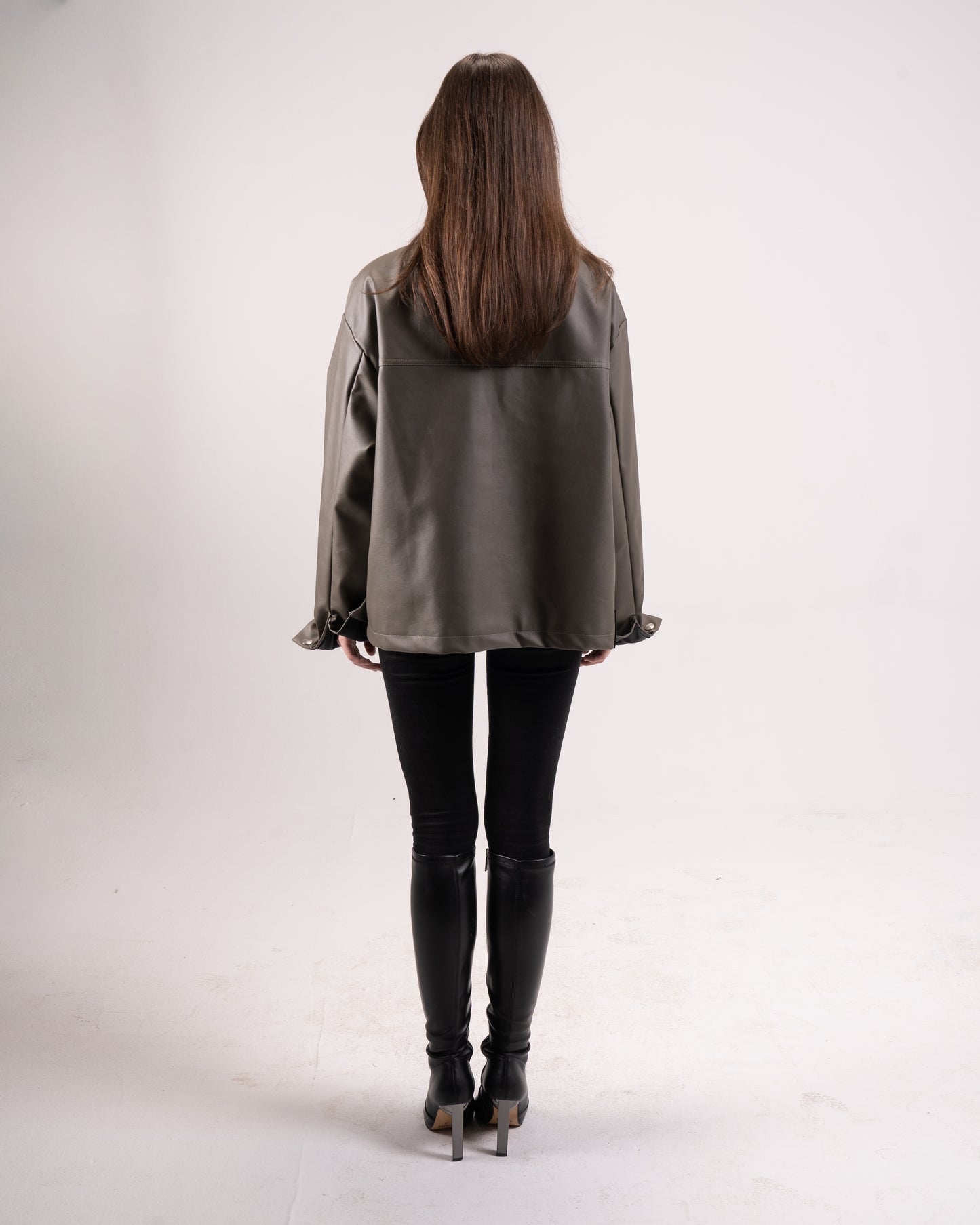 Taupe leather jacket