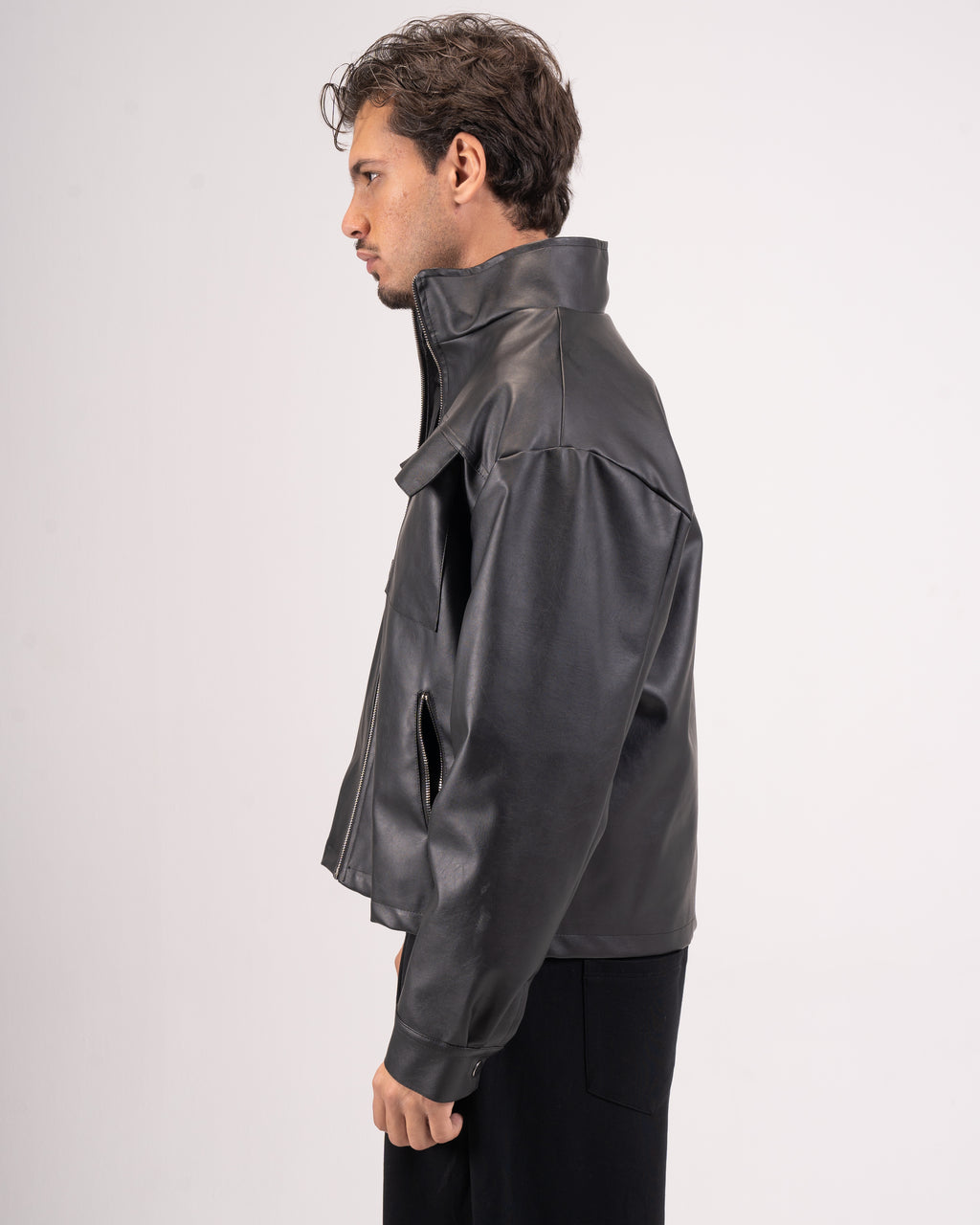 Black leather jacket