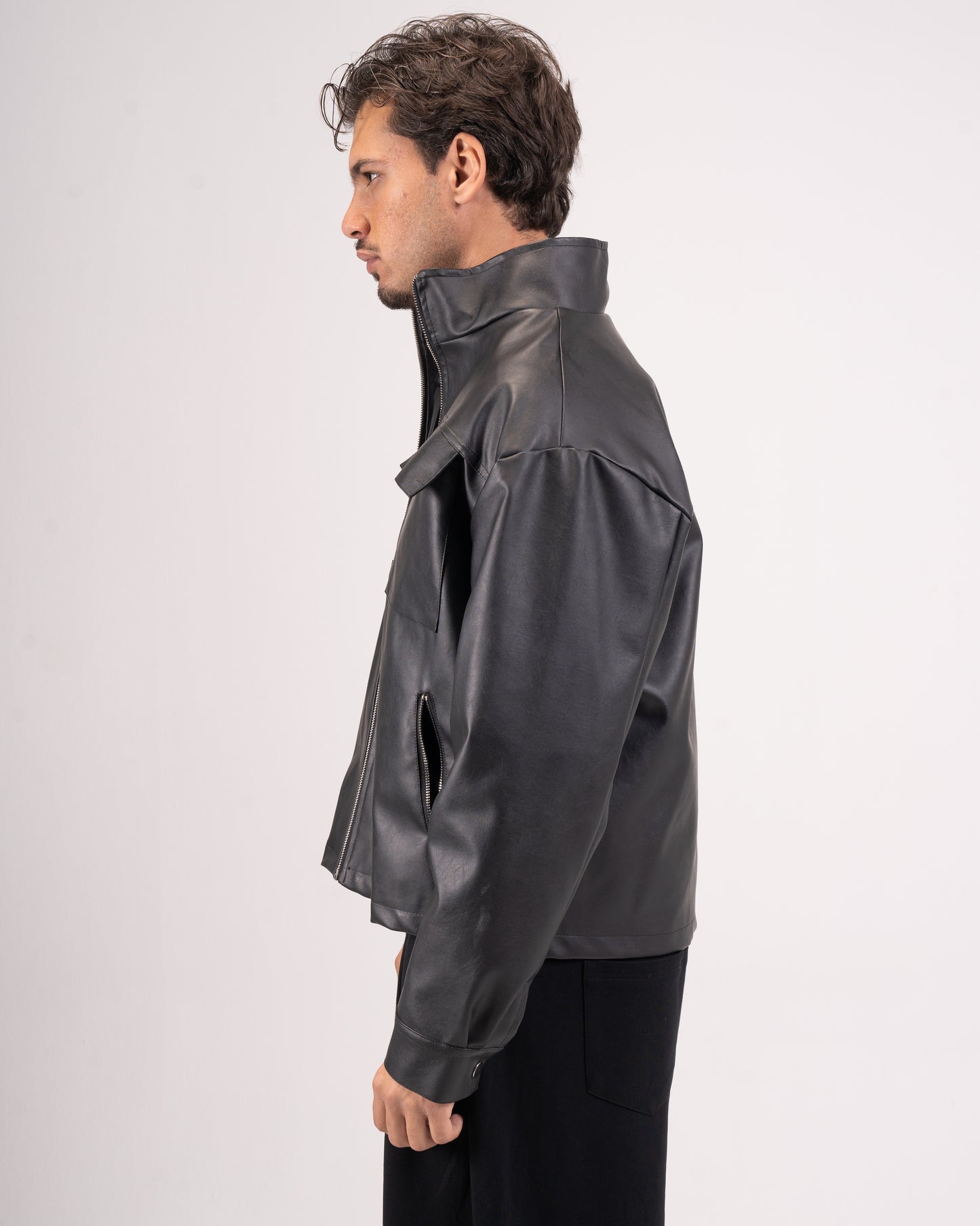 Black leather jacket