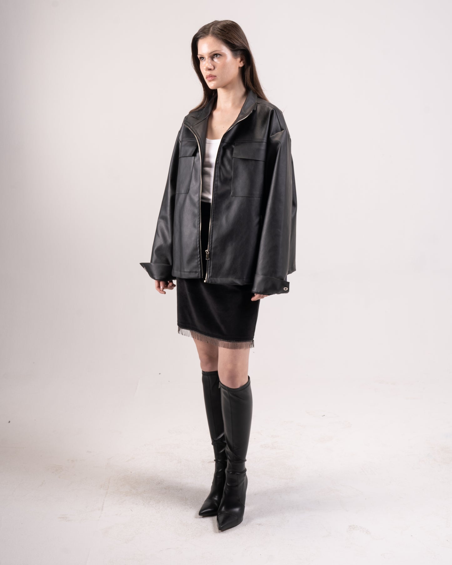 Black leather jacket