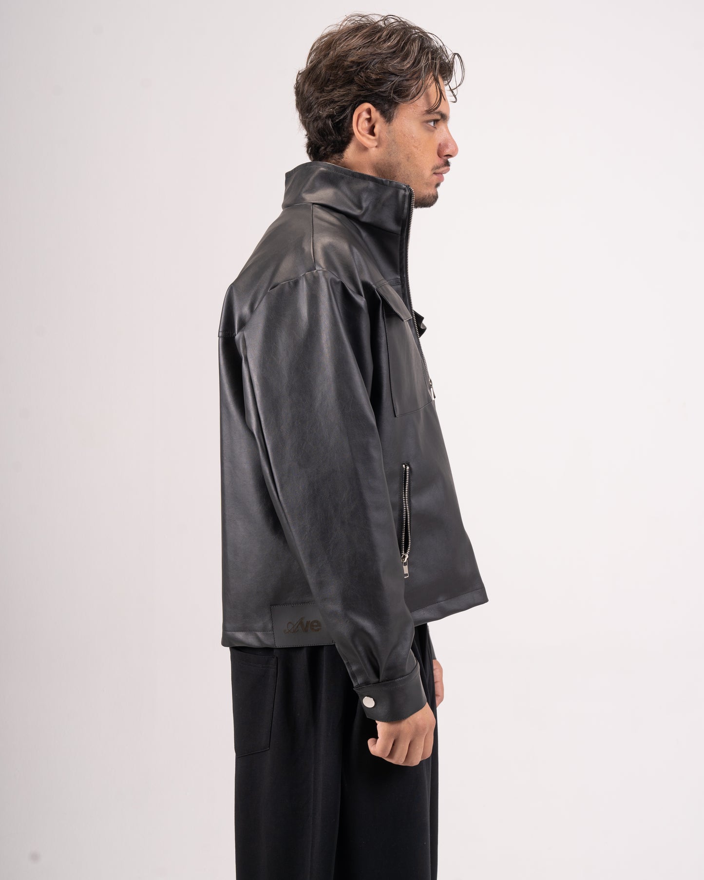 Black leather jacket