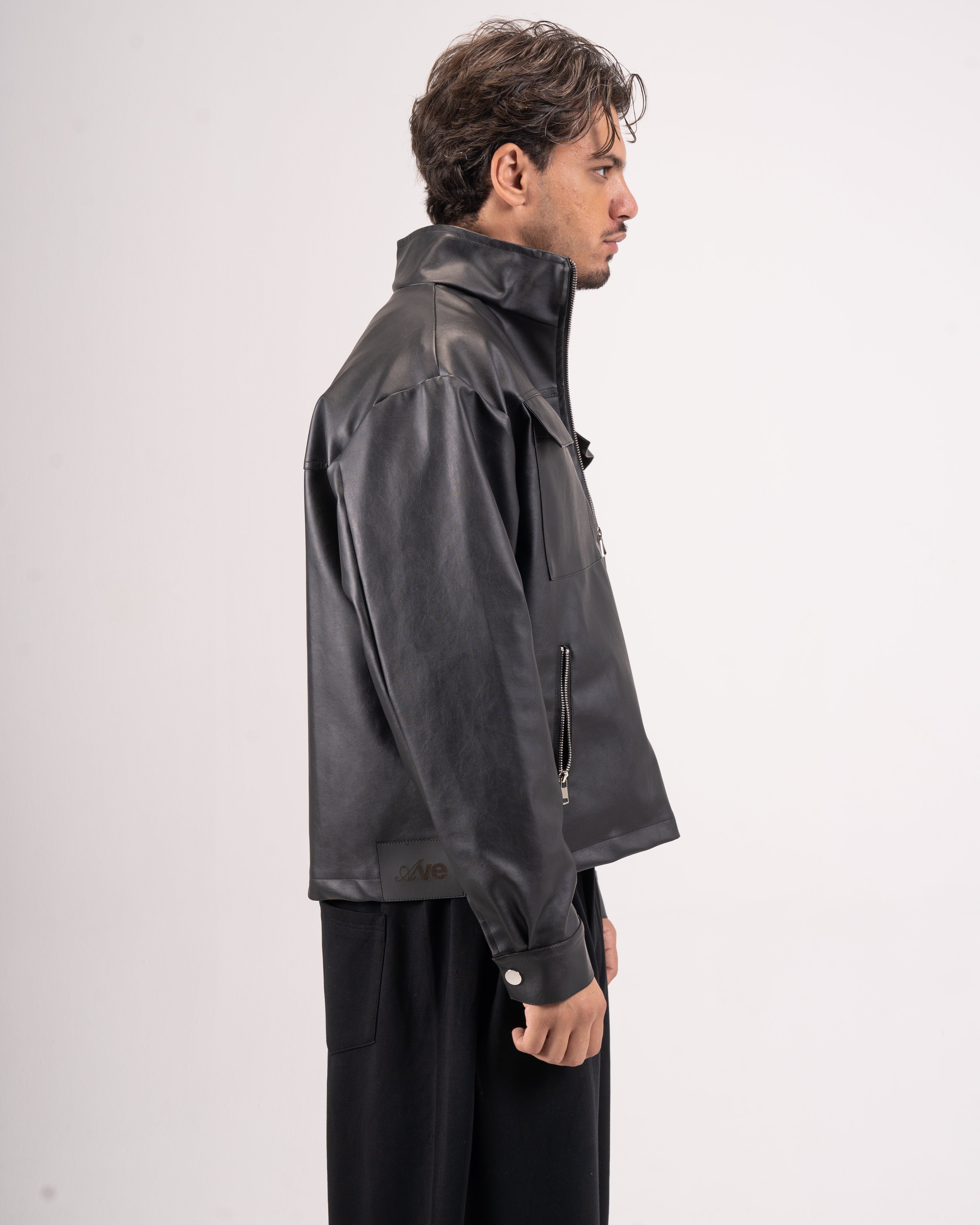 Black leather jacket