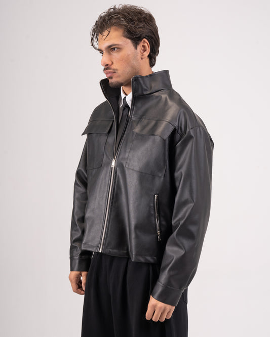 Black leather jacket
