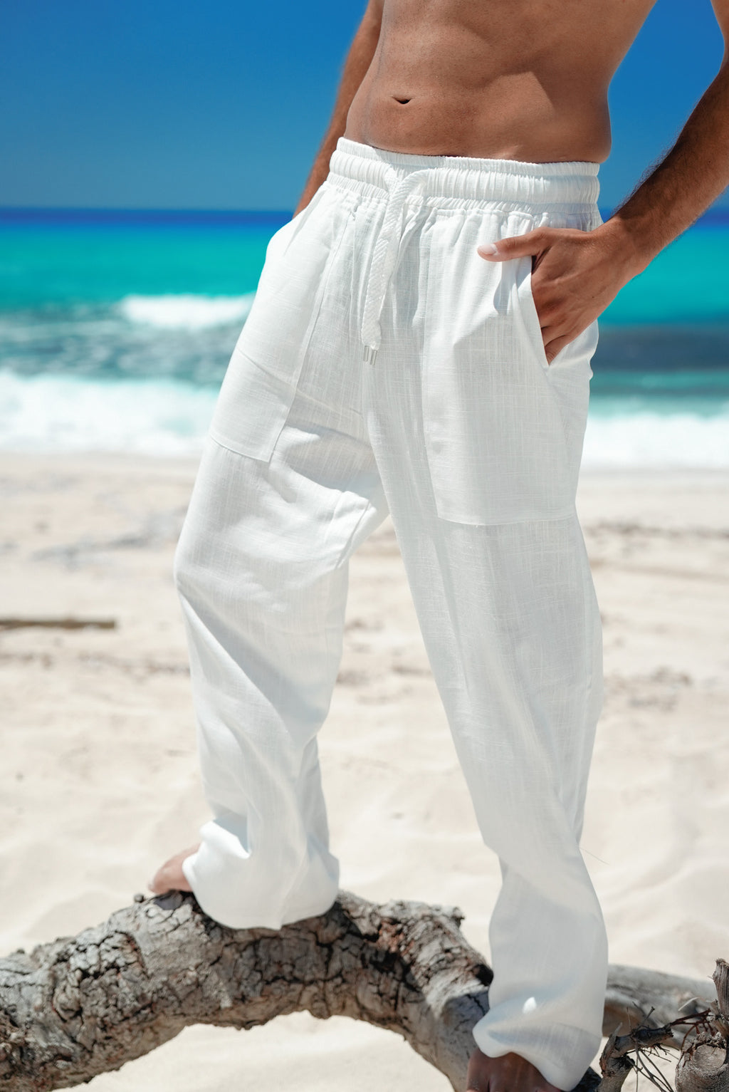 White Lenin Pants