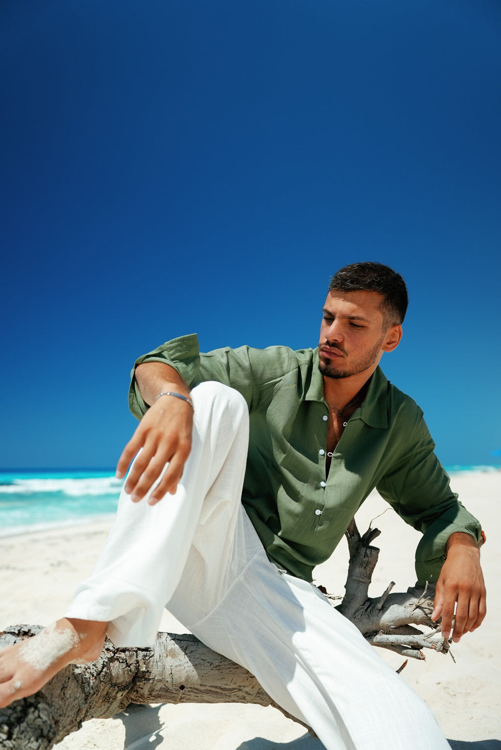 Olive Linen Shirt