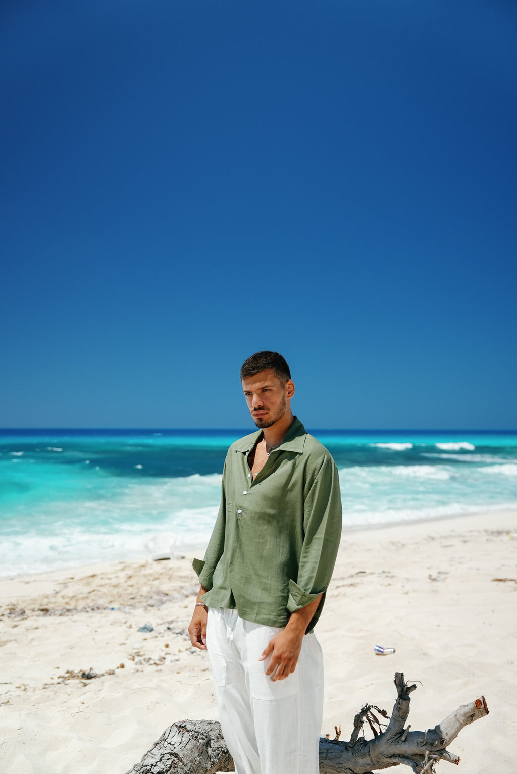 Olive Linen Shirt