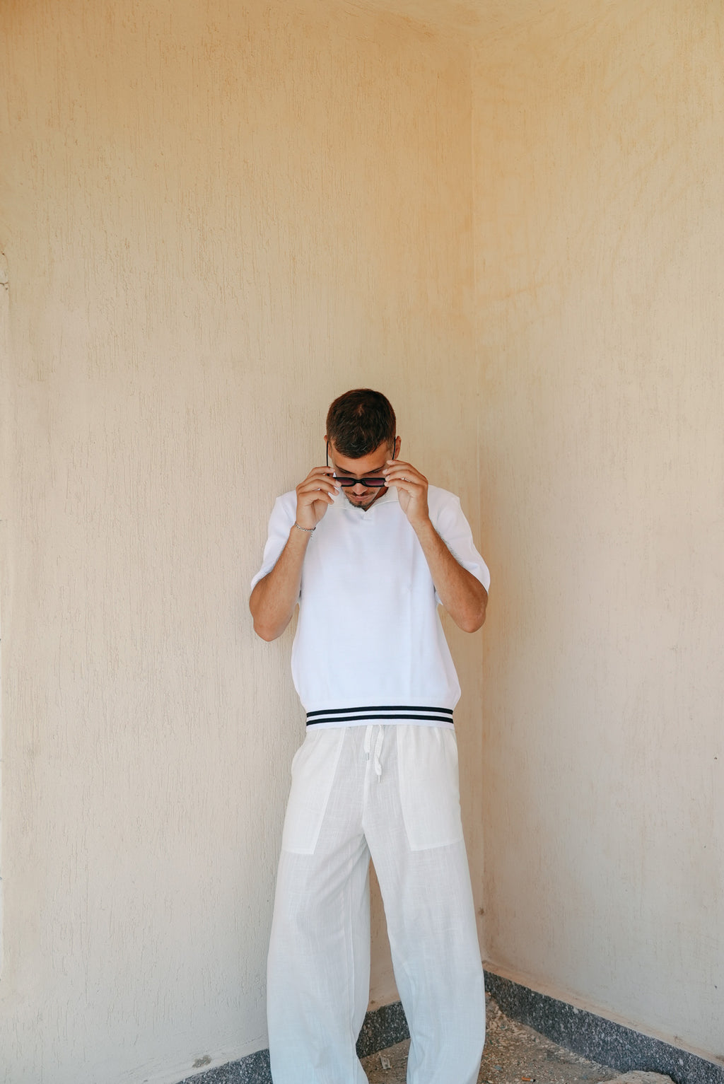 White Knitted Polos