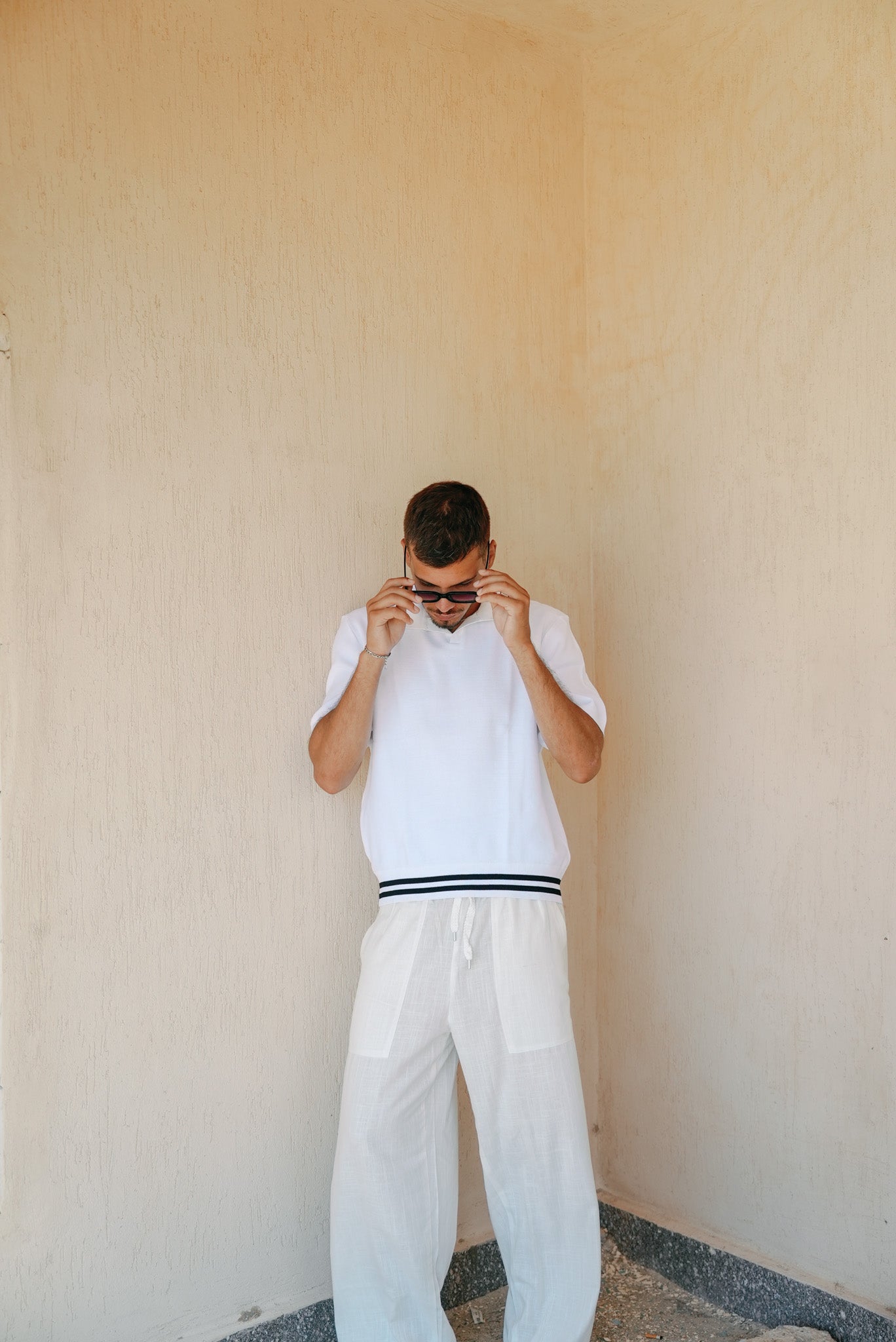 White Knitted Polos