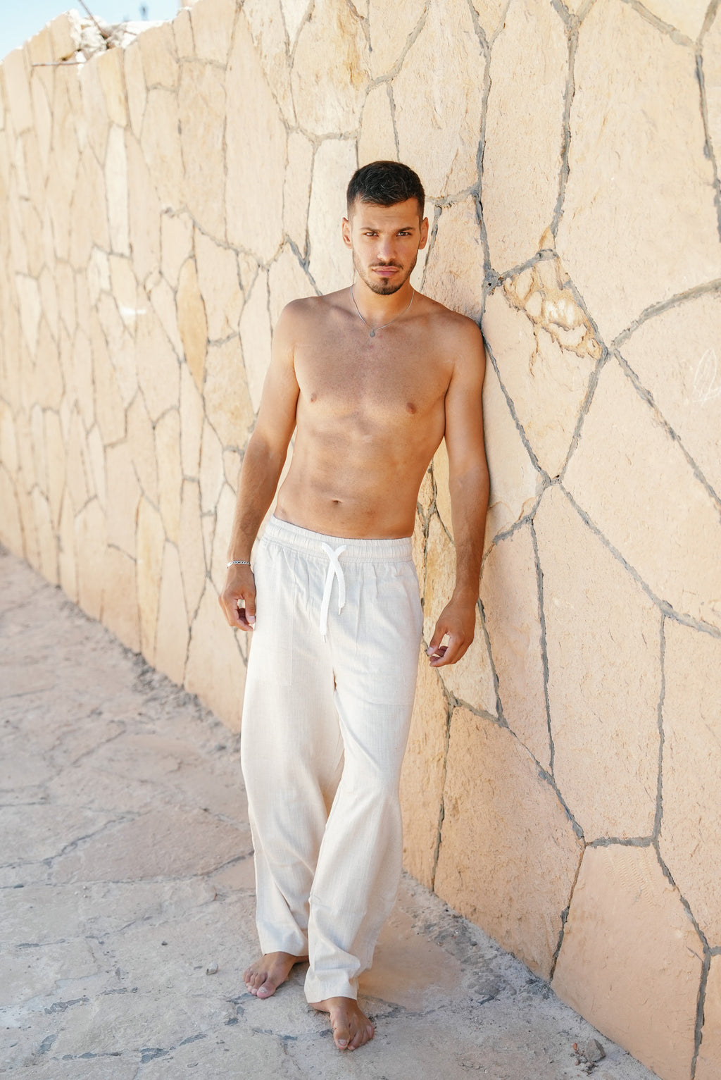 White Lenin Pants