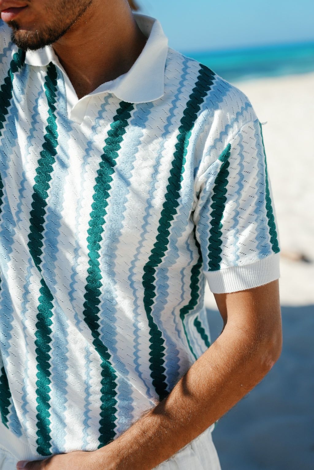 Waves Knitted Polo