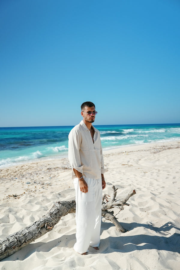 Beige Linin Shirt