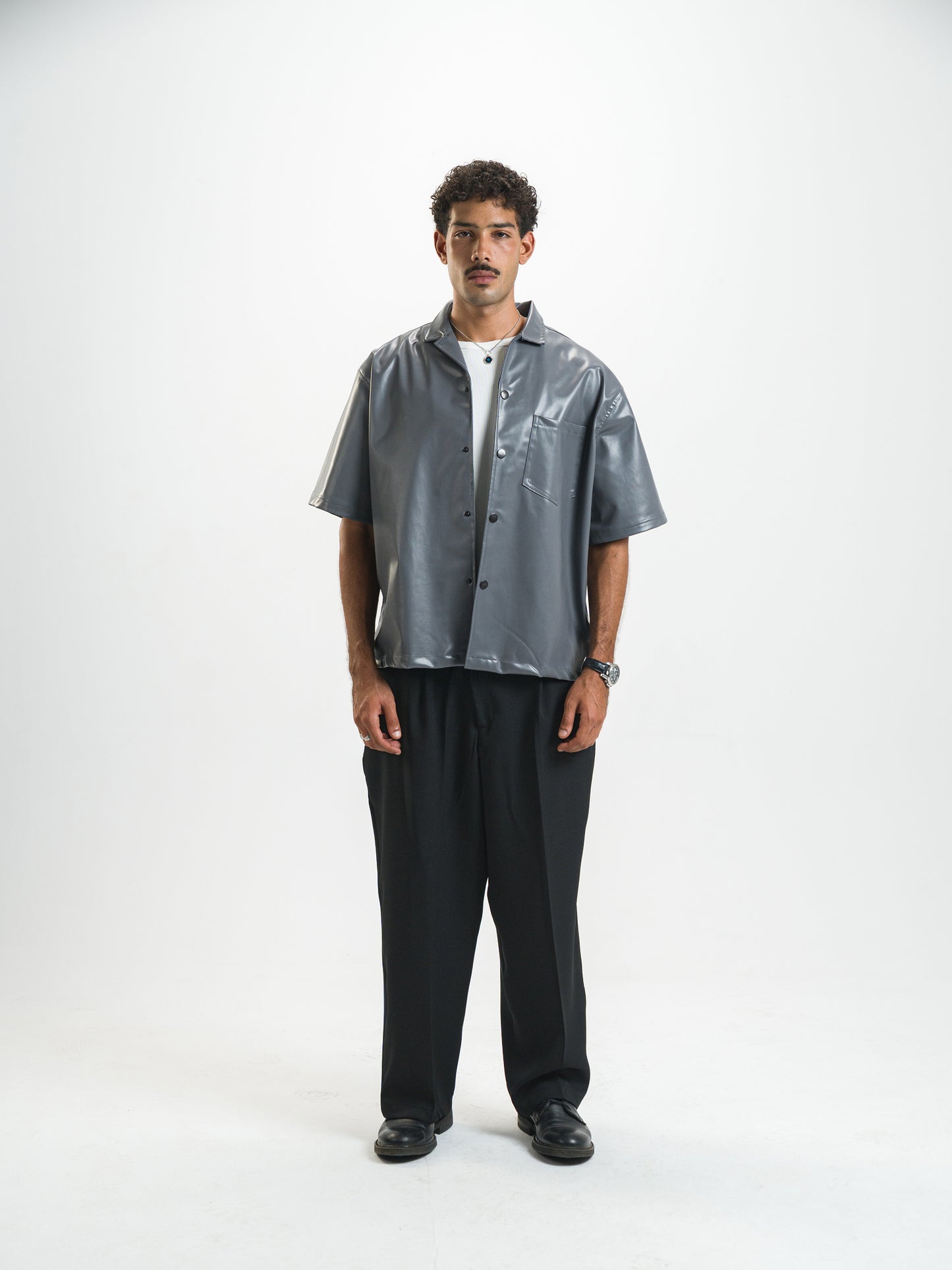 Over Sate Grey Leather