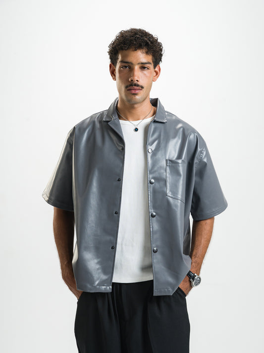 Over Sate Grey Leather