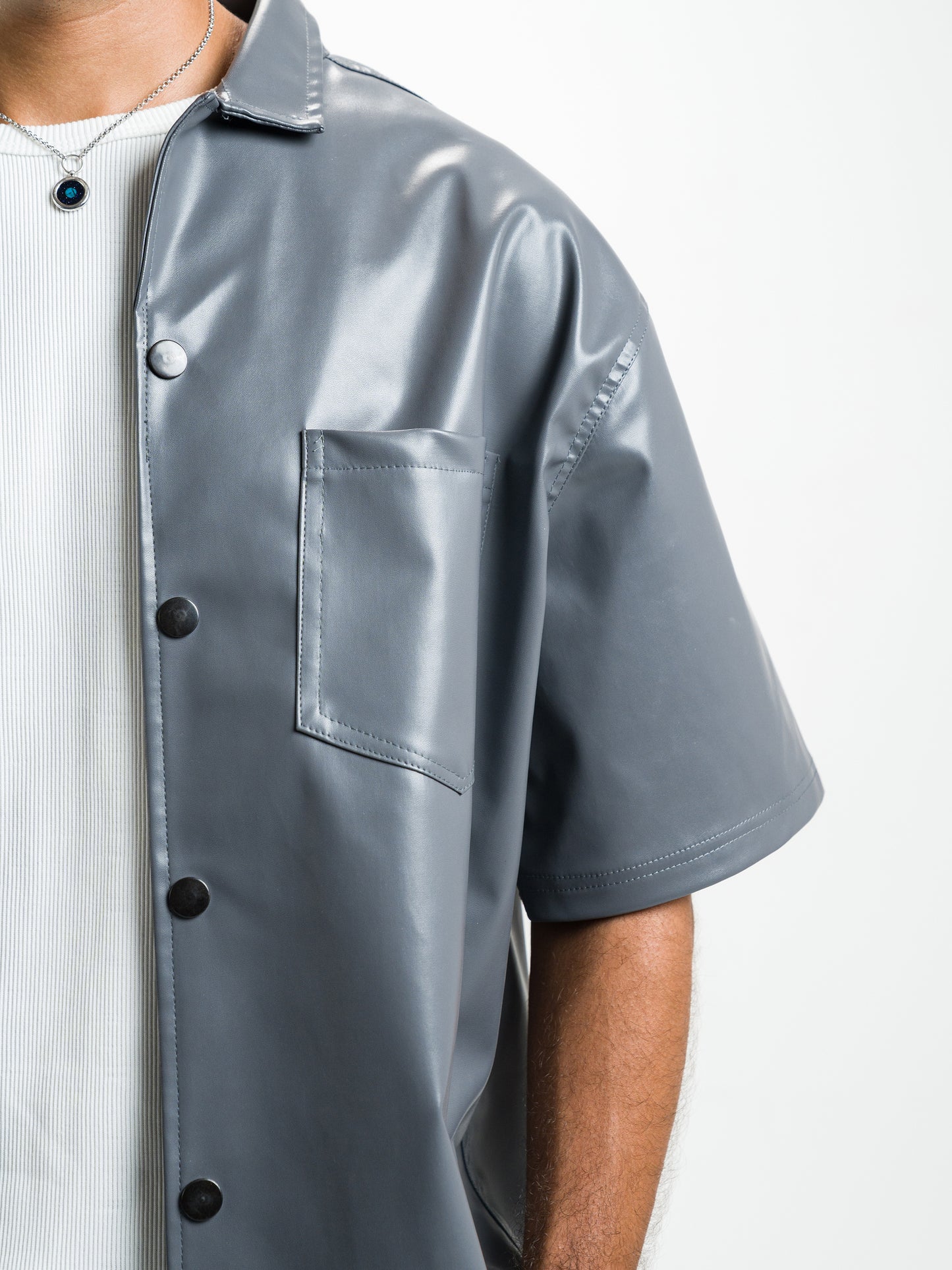 Over Sate Grey Leather